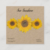 サンフラワートリオインラスティッククラフト紙 スクエア名刺 (正面)
