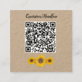 サンフラワートリオインラスティッククラフト紙 スクエア名刺 (裏面)