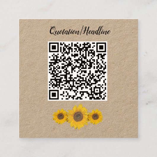 サンフラワートリオインラスティッククラフト紙 スクエア名刺 (裏面)