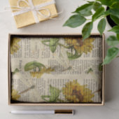 サンフラワードラゴンフライオールド新聞カントリースタイル 薄葉紙 (ギフト)