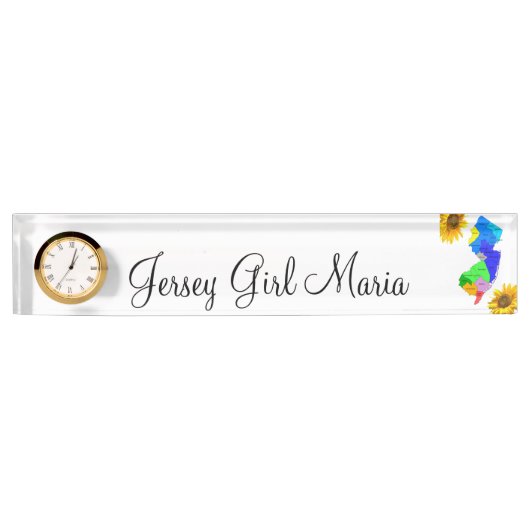 サンフラワーニュージャージーカントリーズマップ机用ネームプレート デスクネームプレート (正面)