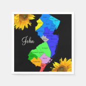 サンフラワーニュージャージーマップ紙ナプキンス スタンダードカクテルナプキン (正面)