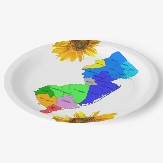 サンフラワーニュージャージー郡紙プレート ペーパープレート (アングル)