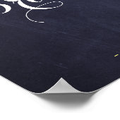 サンフラワーネイビーシャルボード秋ブライダルシャワー ポスター (角)