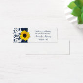 サンフラワーネイビーダマスクフローラ結婚式の引き出物ラベル (デスク)