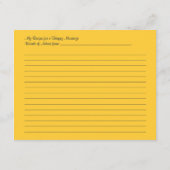 サンフラワーネイビーダマスク成功した結婚レシピ アドバイスカード (裏面)