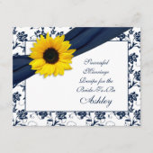 サンフラワーネイビーダマスク成功した結婚レシピ アドバイスカード (正面)