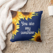 サンフラワーネイビーブルーシックお前は私の太陽の光 クッション (ブランケット)