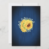 サンフラワーネイビーブルーバビーズブリー結婚ズ 招待状 (裏面)