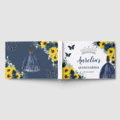 サンフラワーネイビーブループリンセスシルバーキンセアニラ ゲストブック (全面)