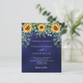 サンフラワーネイビーブルーユーカリ招待状 (スタンド正面)