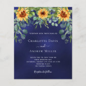 サンフラワーネイビーブルーユーカリ招待状 (正面)