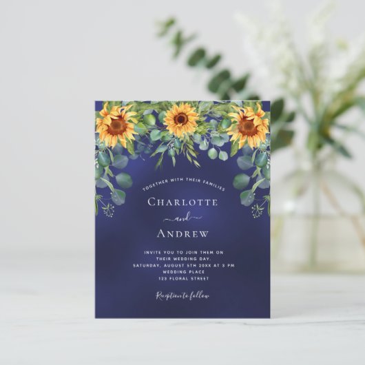 サンフラワーネイビーブルーユーカリ結婚プトゥス (スタンド正面)