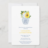 サンフラワーネイビーブルー&イエローリハーサルディナー 招待状 (正面)