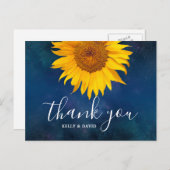 サンフラワーネイビー結婚ブルーサマー ポストカード (正面/裏面)