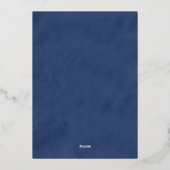 サンフラワーネイビー金ゴールド結婚式招待状 箔シーズンカード (裏面)