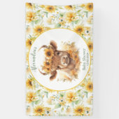 サンフラワーハイランドカウベビーシャワーバナー 横断幕 (縦)