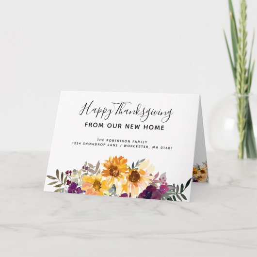 サンフラワーハッピーサンクスギビング新築ホームカード シーズンカード (正面)