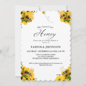 サンフラワーハニービーブライダルシャワーパーティー 招待状 (正面)