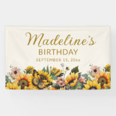 サンフラワーバタフライウィメンズ誕生日 横断幕 (横)