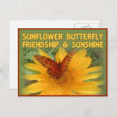 サンフラワーバタフライフレンドシップ&サンシャイン ポストカード (正面/裏面)
