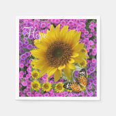 サンフラワーバタフライ紙ナプキンス スタンダードカクテルナプキン (正面)