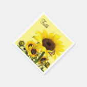 サンフラワーバタフライ（昆虫）マルハナバチ紙ナプキンス スタンダードカクテルナプキン (角)