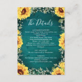 サンフラワーバビーズブリー縁どティール（緑がかった色）結婚ズ詳細 エンクロージャーカード (正面)