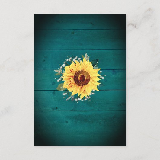 サンフラワーバビーズブリー縁どティール（緑がかった色）結婚ズ詳細 エンクロージャーカード (裏面)