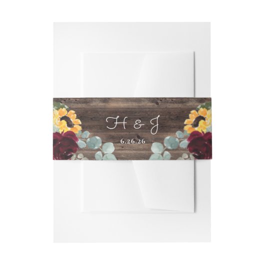 サンフラワーバラズンウッド結婚ズ 招待状ベリーバンド (正面例)