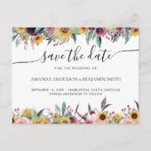 サンフラワーバラブルガン素朴ディ秋結婚フローラ ポストカード (正面)