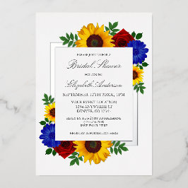 サンフラワーバラ秋フローラブライダルシャワー 箔招待状