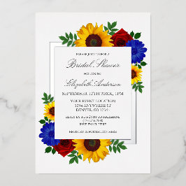 サンフラワーバラ秋フローラブライダルシャワー 箔招待状
