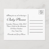 サンフラワーバーラップ&クロチェットレースベビーシャワー招待状 インビテーションポストカード (裏面)