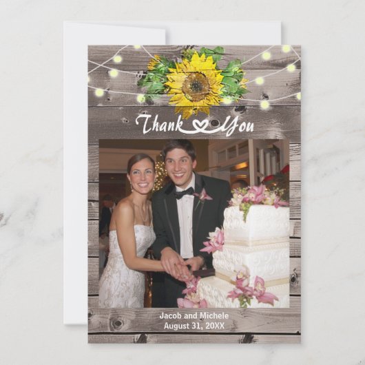 サンフラワーバーンウッドサンキューカード サンキューカード (正面)