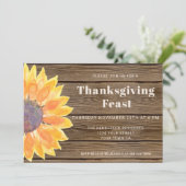 サンフラワーバーンウッドサンクスギビングディナー招待状 招待状 (スタンド正面)