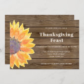 サンフラワーバーンウッドサンクスギビングディナー  招待状 (正面/裏面)