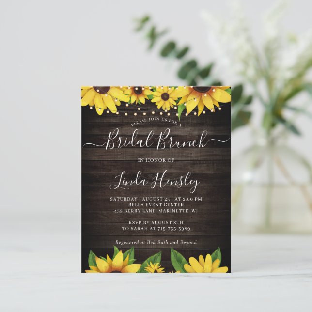 サンフラワーバーンウッドストリングライトブライダルブランチ (スタンド正面)