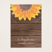 サンフラワーバーンウッドネックレスジュエリーディスプレイカード (正面)