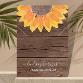 サンフラワーバーンウッドネックレスジュエリーディスプレイカード