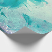 サンフラワーパステルイエローティール（緑がかった色）ヴィンテージアンティーク ラッピングペーパー (角)