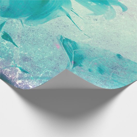 サンフラワーパステルイエローティール（緑がかった色）ヴィンテージアンティーク ラッピングペーパー (角)