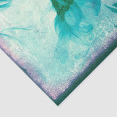 サンフラワーパステルイエローティール(緑がかった色)ヴィンテージアンティーク 薄葉紙 (詳細)