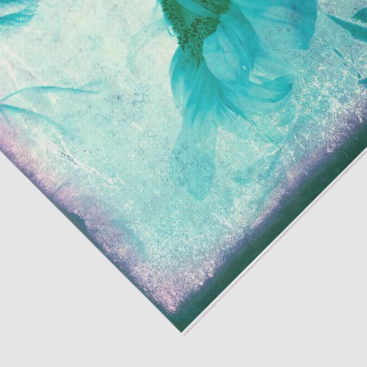 サンフラワーパステルイエローティール（緑がかった色）ヴィンテージアンティーク 薄葉紙 (詳細)