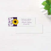 サンフラワーパープルダマスクフローラ結婚式の引き出物ラベル (デスク)