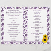 サンフラワーパープルダマスクフローラ結婚式 プログラム (裏面)