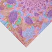 サンフラワーパープルピンクパステル抽象芸術デコパージュ 薄葉紙 (詳細)