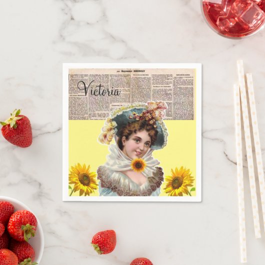 サンフラワービクトリアン紙ナプキンス スタンダードカクテルナプキン (インサイチュ)