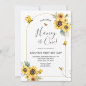 サンフラワービー1st誕生日招待状 招待状 (正面)