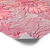 サンフラワーピンクフローラヴィンテージシックデザイン ポスター (角)